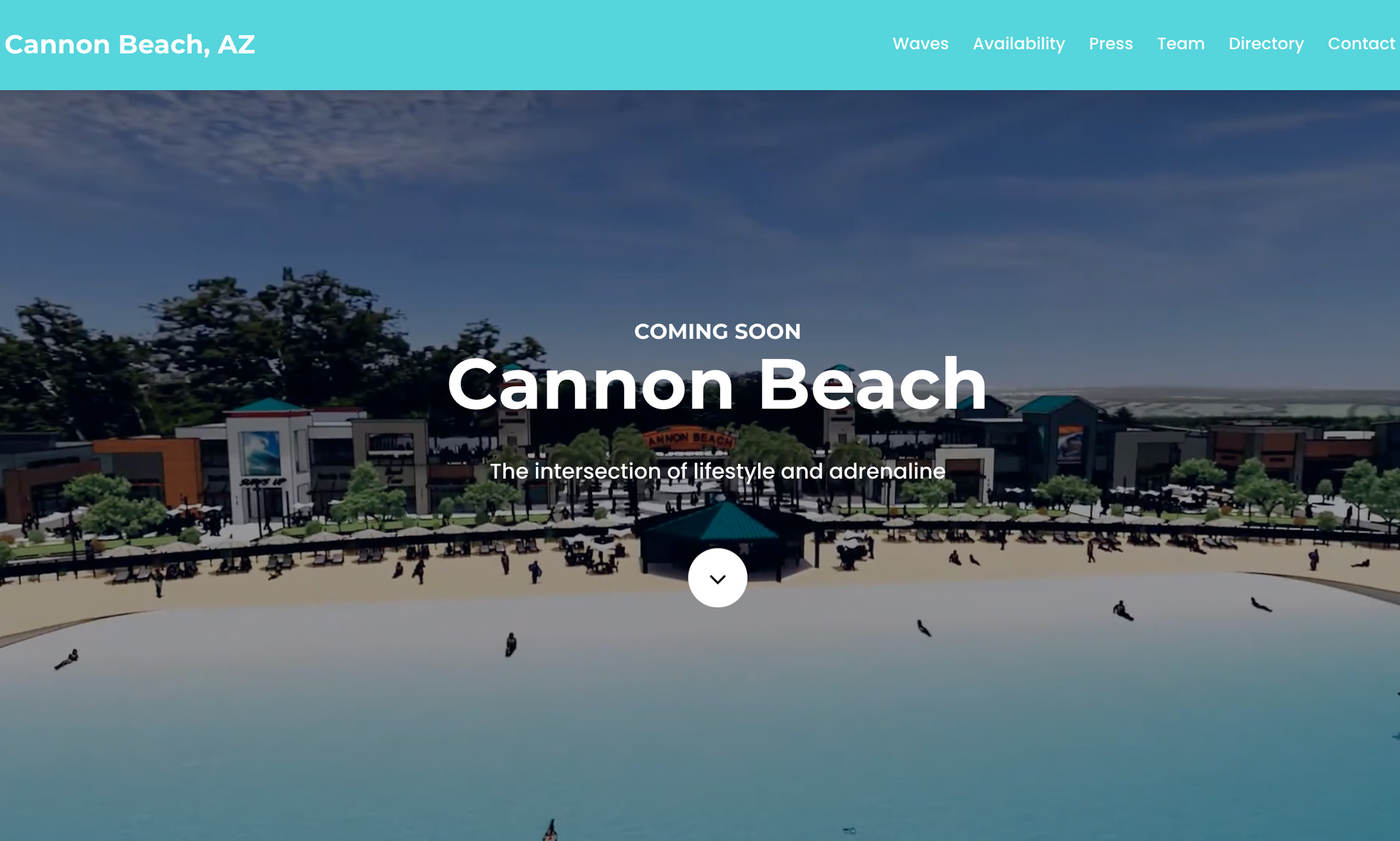 Cannon Beach AZ landing page designed and built by waves and water